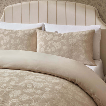 Portia Jacquard Waffle Duvet Cover & Pillowcase Set - Stone - DUSK
