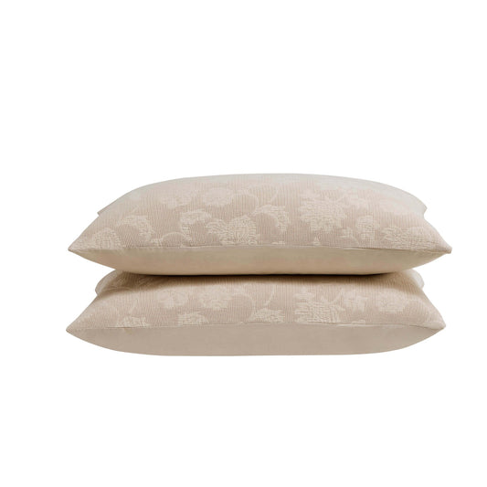 Portia Jacquard Waffle Duvet Cover & Pillowcase Set - Stone - DUSK