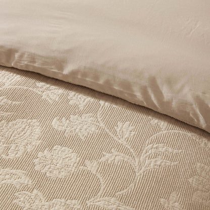 Portia Jacquard Waffle Duvet Cover & Pillowcase Set - Stone - DUSK