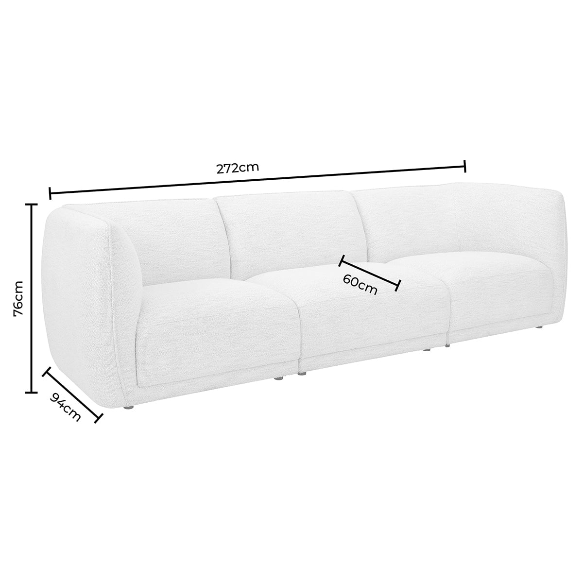 Porto 3 Seater Modular Sofa - Velvet Ink - DUSK