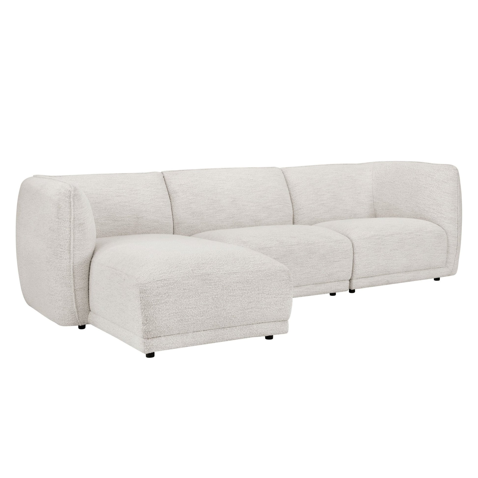 Porto Left Hand Modular Chaise - Boucle Ivory - DUSK