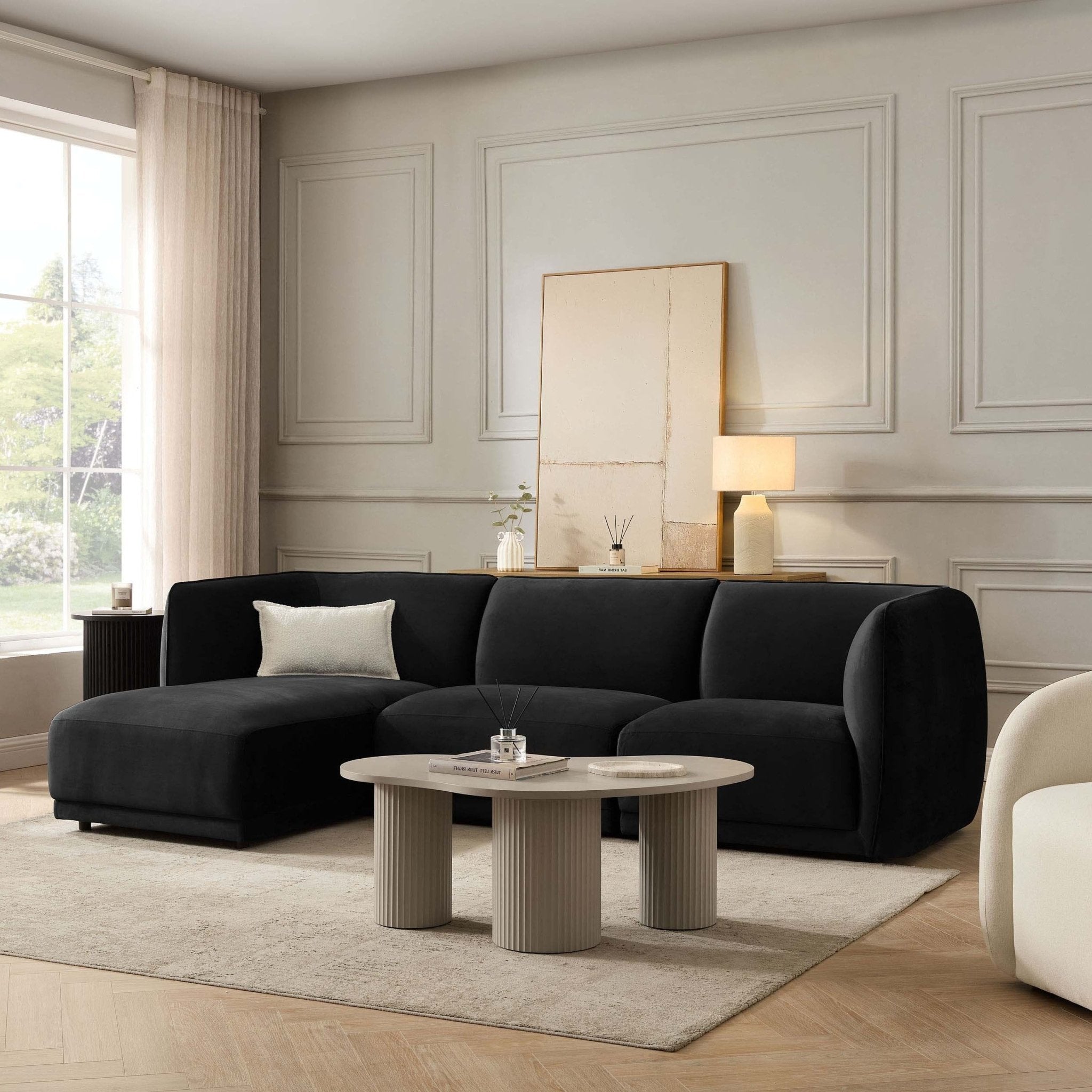 Porto Left Hand Modular Chaise - Velvet Ink - DUSK