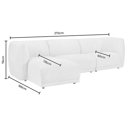 Porto Right Hand Modular Chaise - Boucle Ivory - DUSK