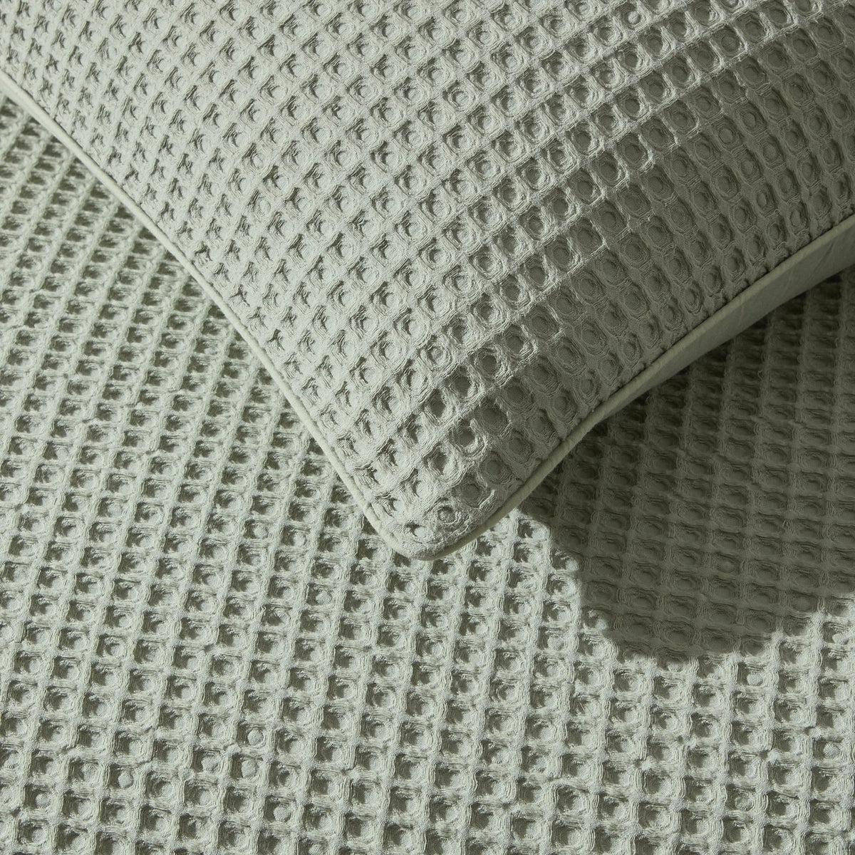Portofino 200 Thread Count Waffle Duvet Cover - Cotton - Sage Green - DUSK