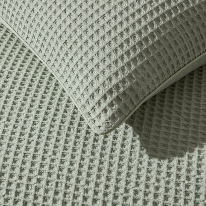 Portofino 200 Thread Count Waffle Duvet Cover - Cotton - Sage Green - DUSK