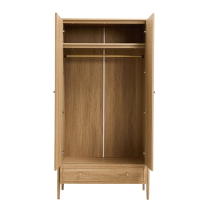 Posy 2 Door Wardrobe with Drawer - Light Wood - DUSK