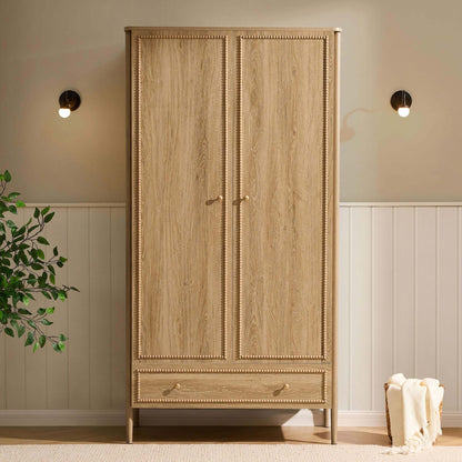 Posy 2 Door Wardrobe with Drawer - Light Wood - DUSK