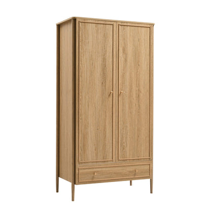 Posy 2 Door Wardrobe with Drawer - Light Wood - DUSK