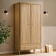 Posy 2 Door Wardrobe with Drawer - Light Wood - DUSK
