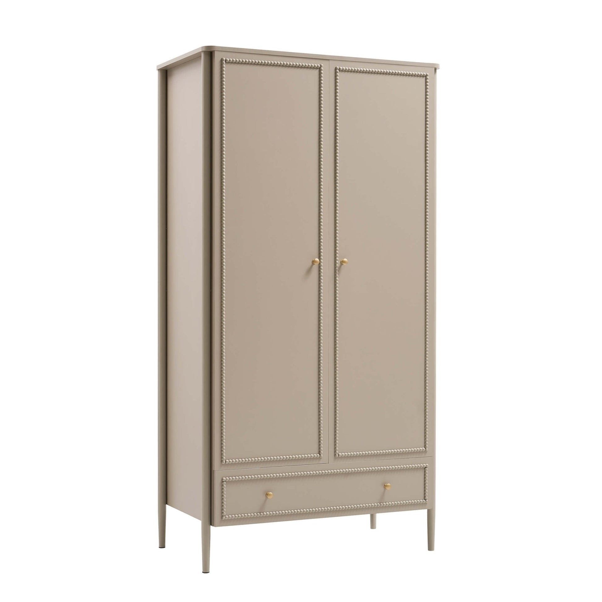 Posy 2 Door Wardrobe with Drawer - Taupe - DUSK