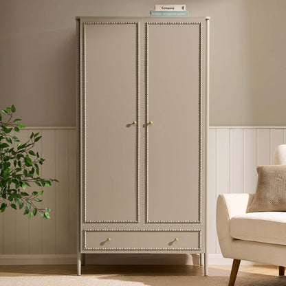 Posy 2 Door Wardrobe with Drawer - Taupe - DUSK