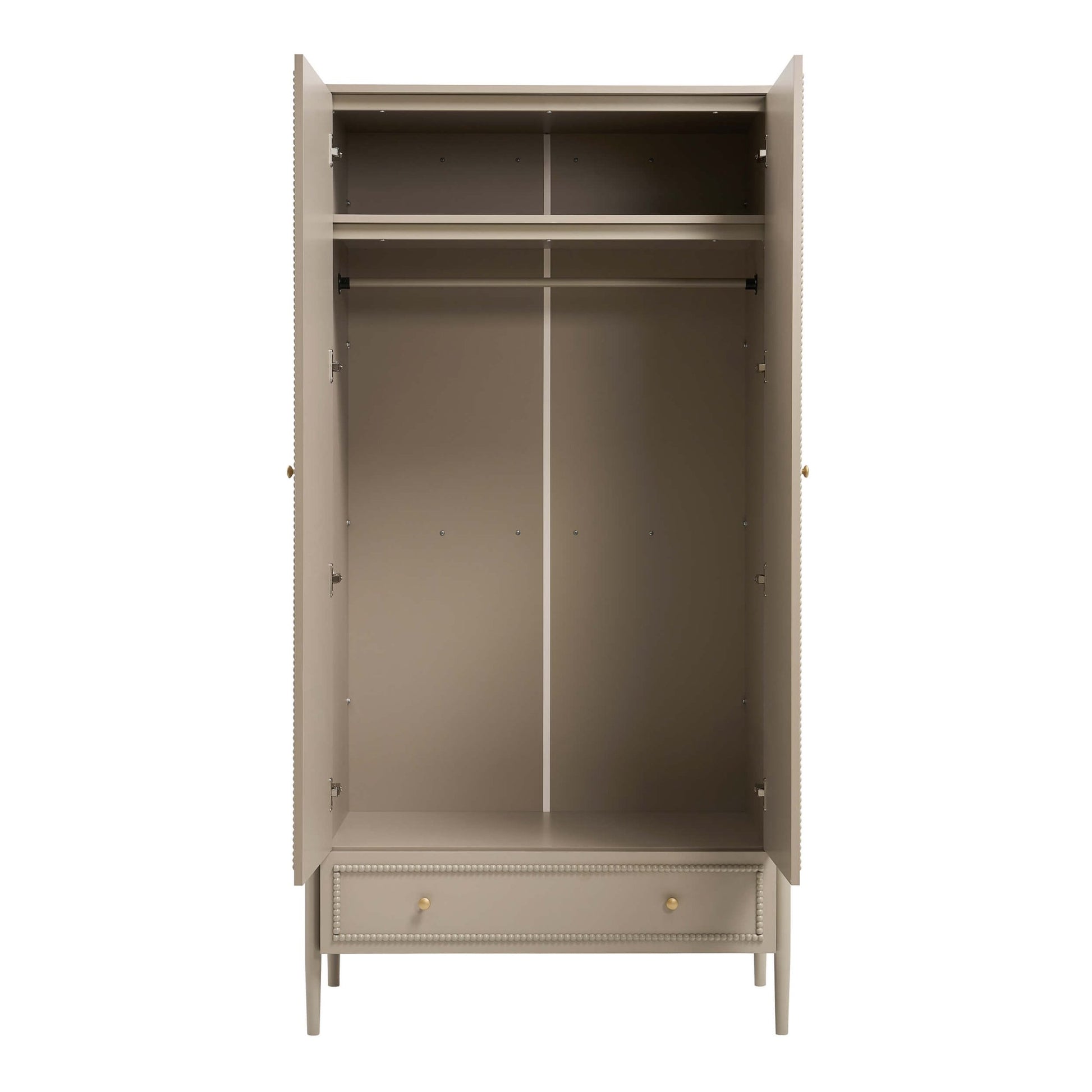 Posy 2 Door Wardrobe with Drawer - Taupe - DUSK