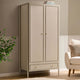 Posy 2 Door Wardrobe with Drawer - Taupe - DUSK