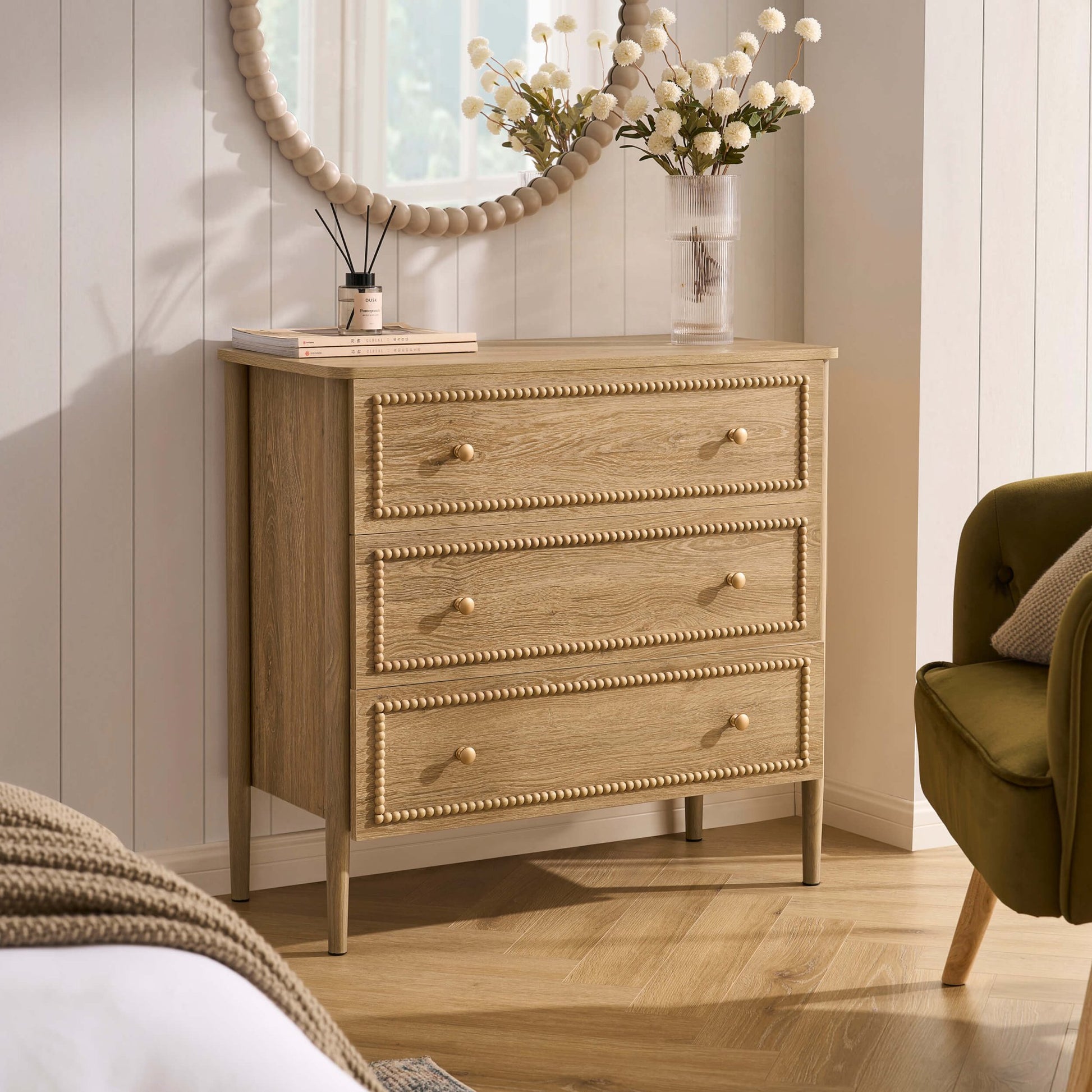 Posy 3 Drawer Chest - Light Wood - DUSK