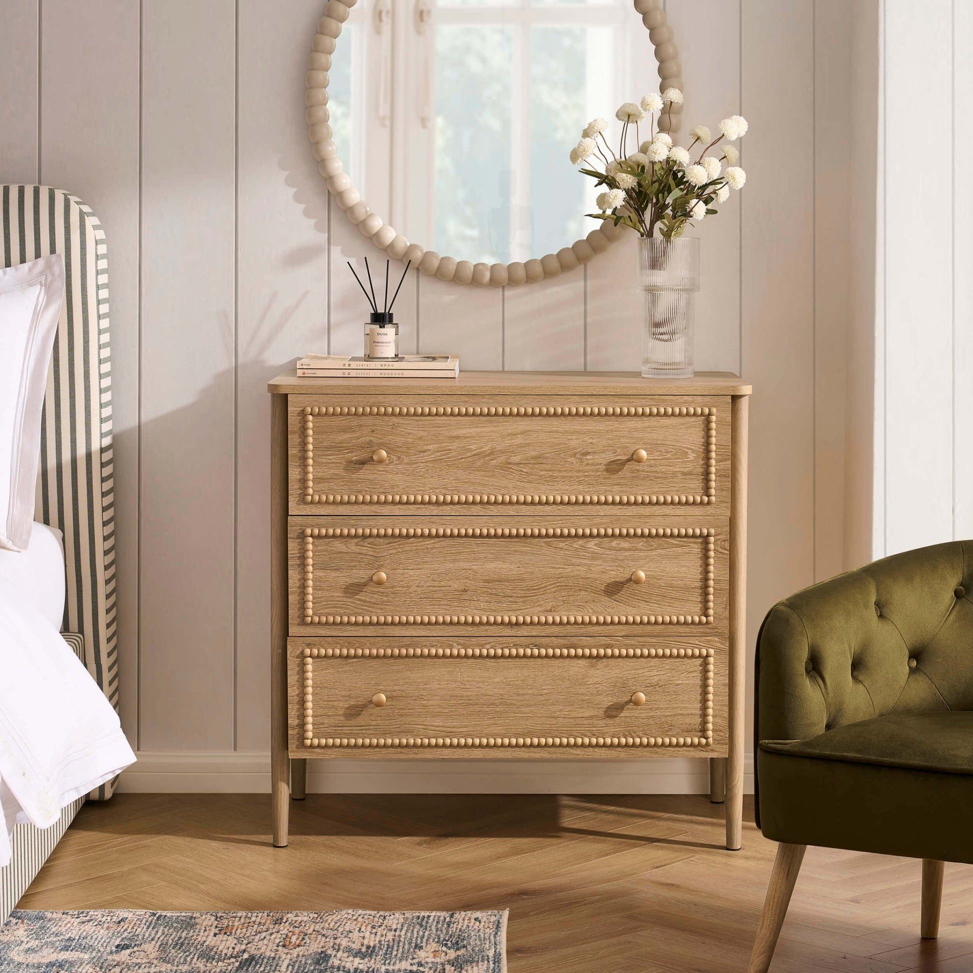 Posy 3 Drawer Chest - Light Wood - DUSK