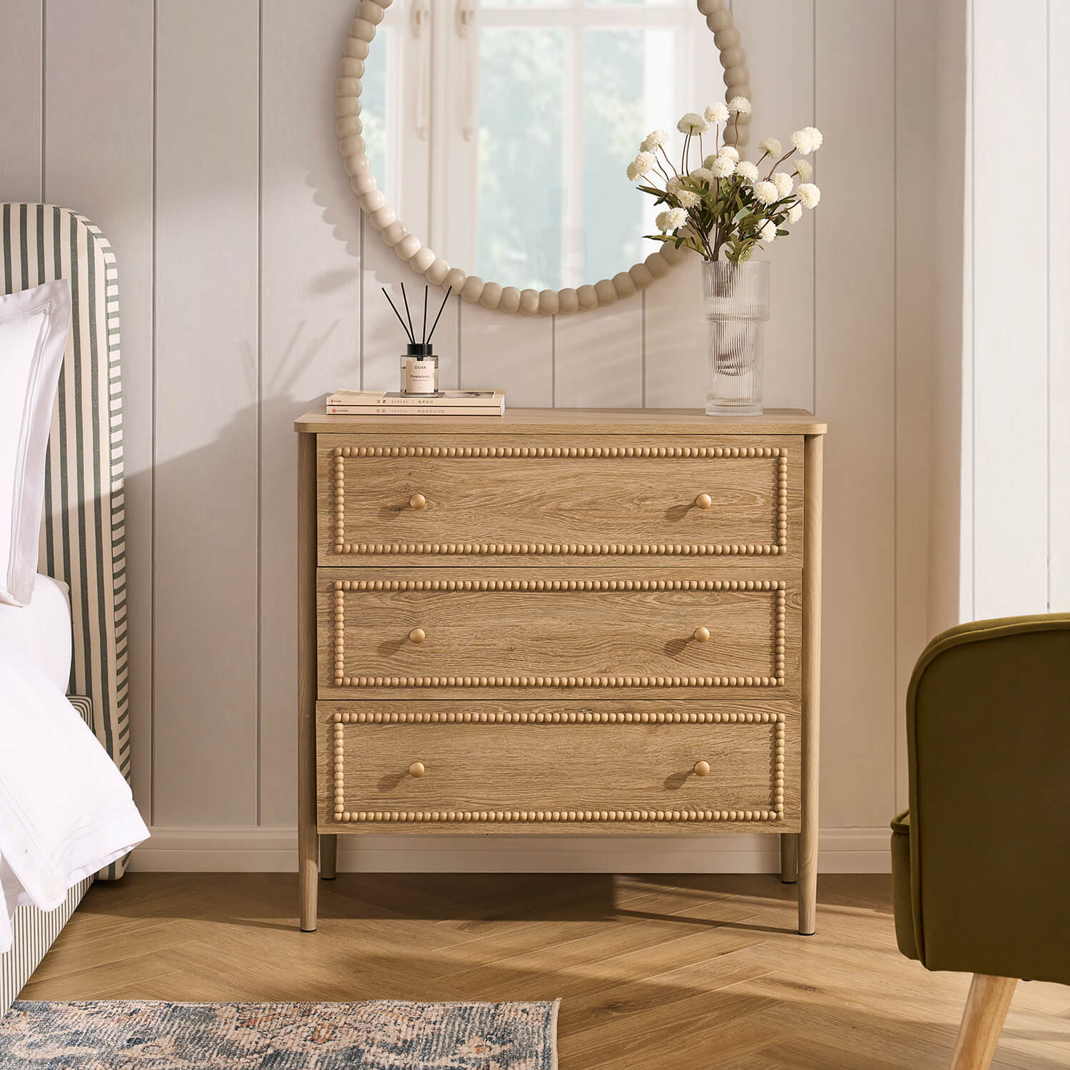 Posy 3 Drawer Chest - Light Wood - DUSK