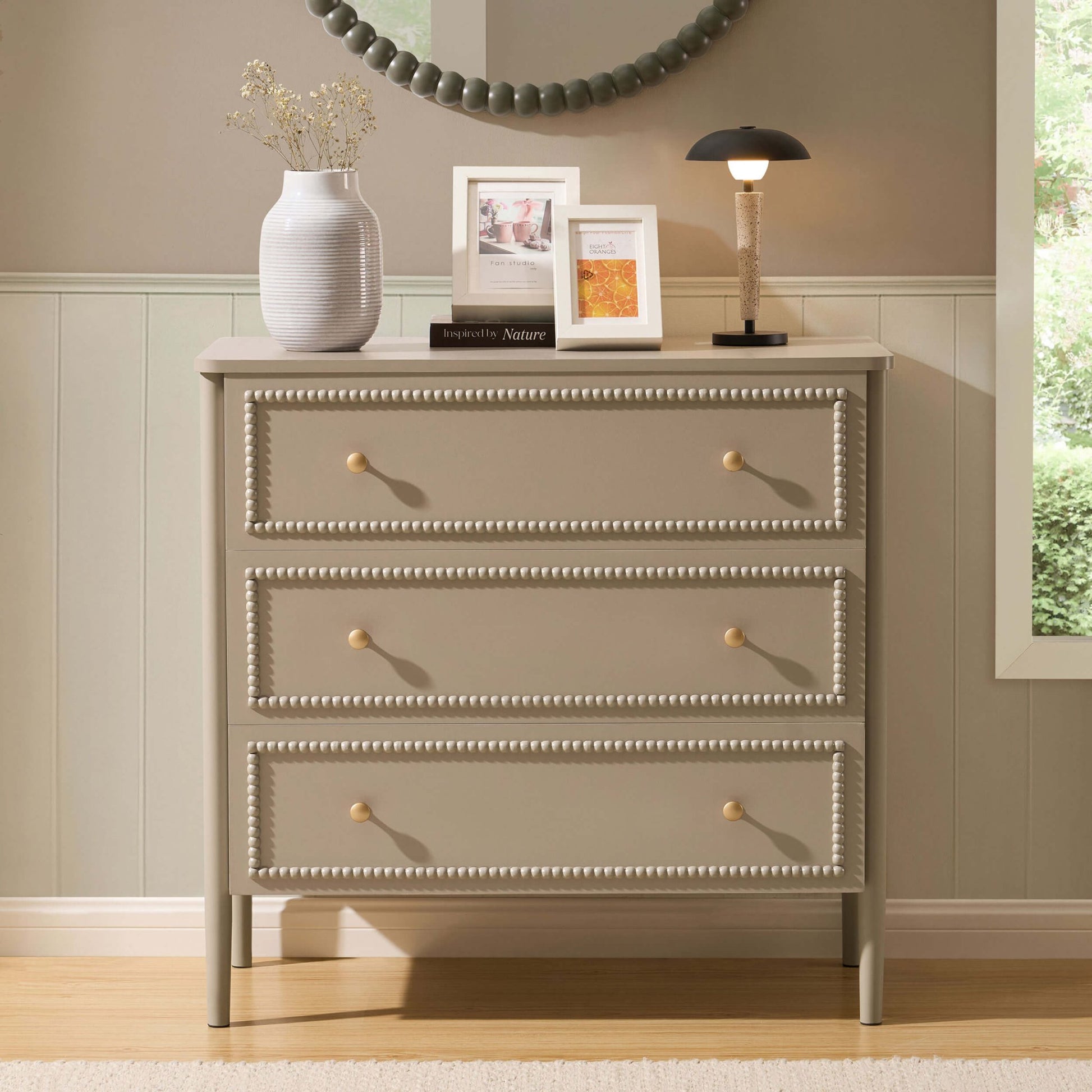 Posy 3 Drawer Chest - Taupe - DUSK