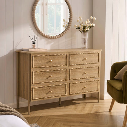 Posy 6 Drawer Chest - Light Wood - DUSK