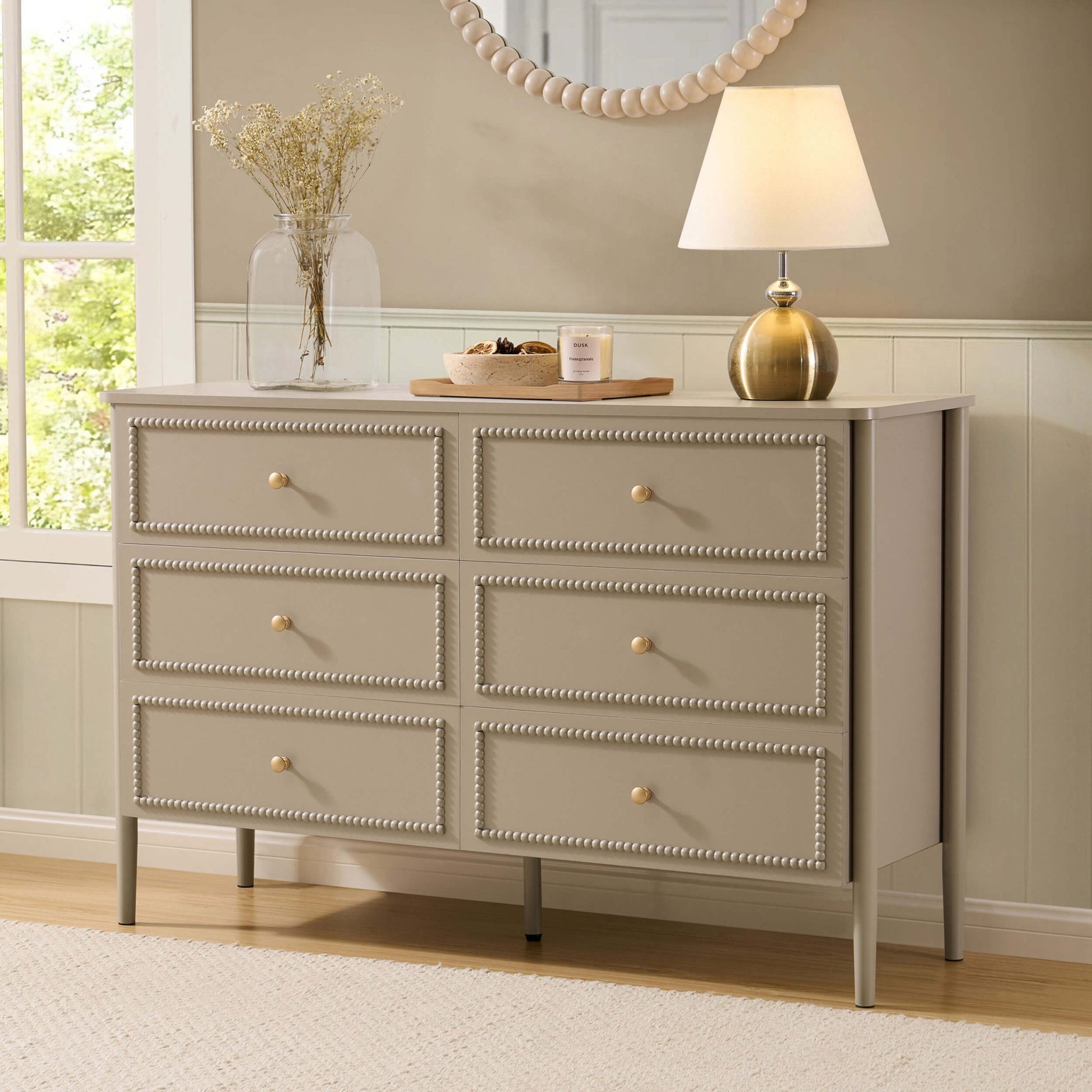 Posy 6 Drawer Chest - Taupe - DUSK