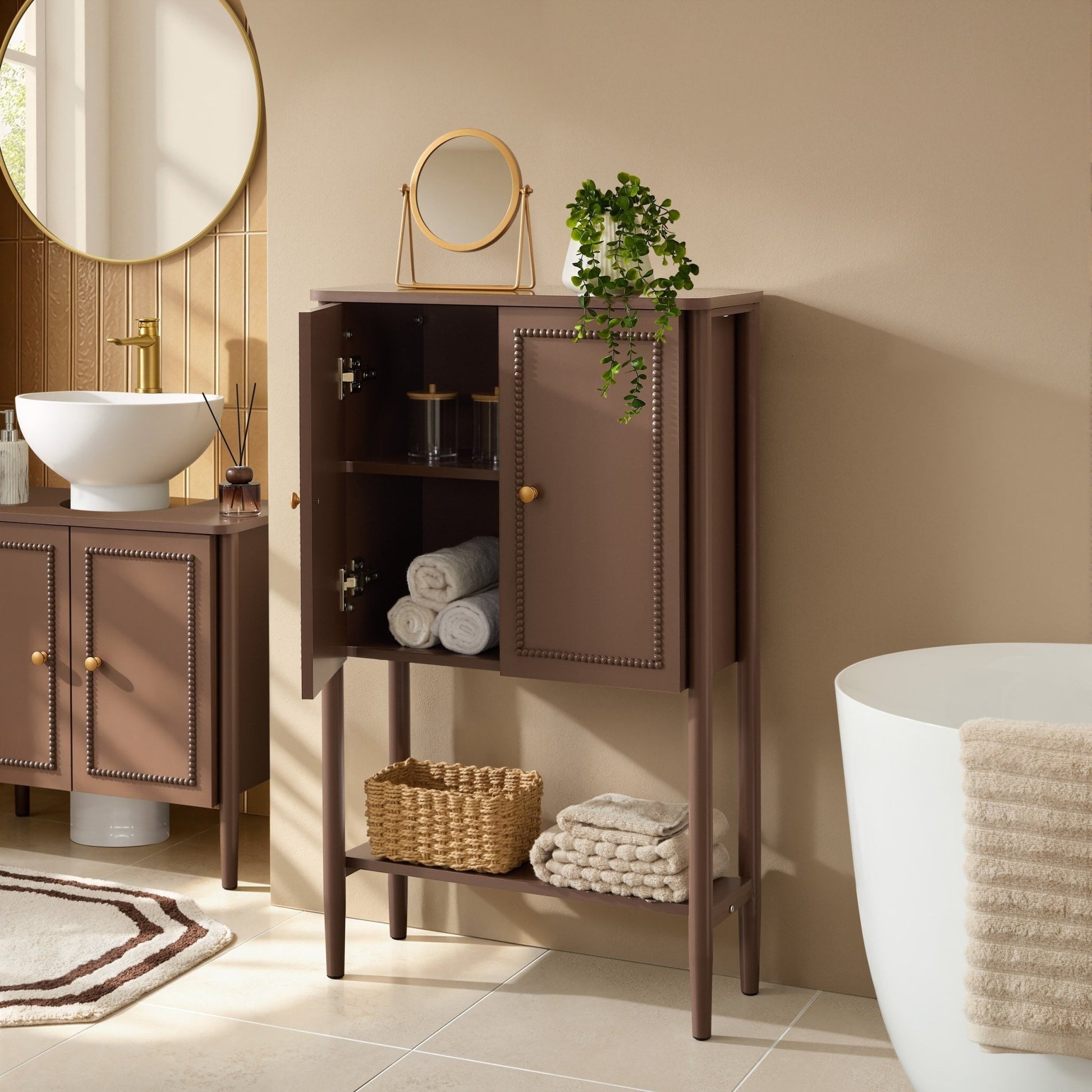 Posy Bathroom Storage Cabinet - Mocha - DUSK