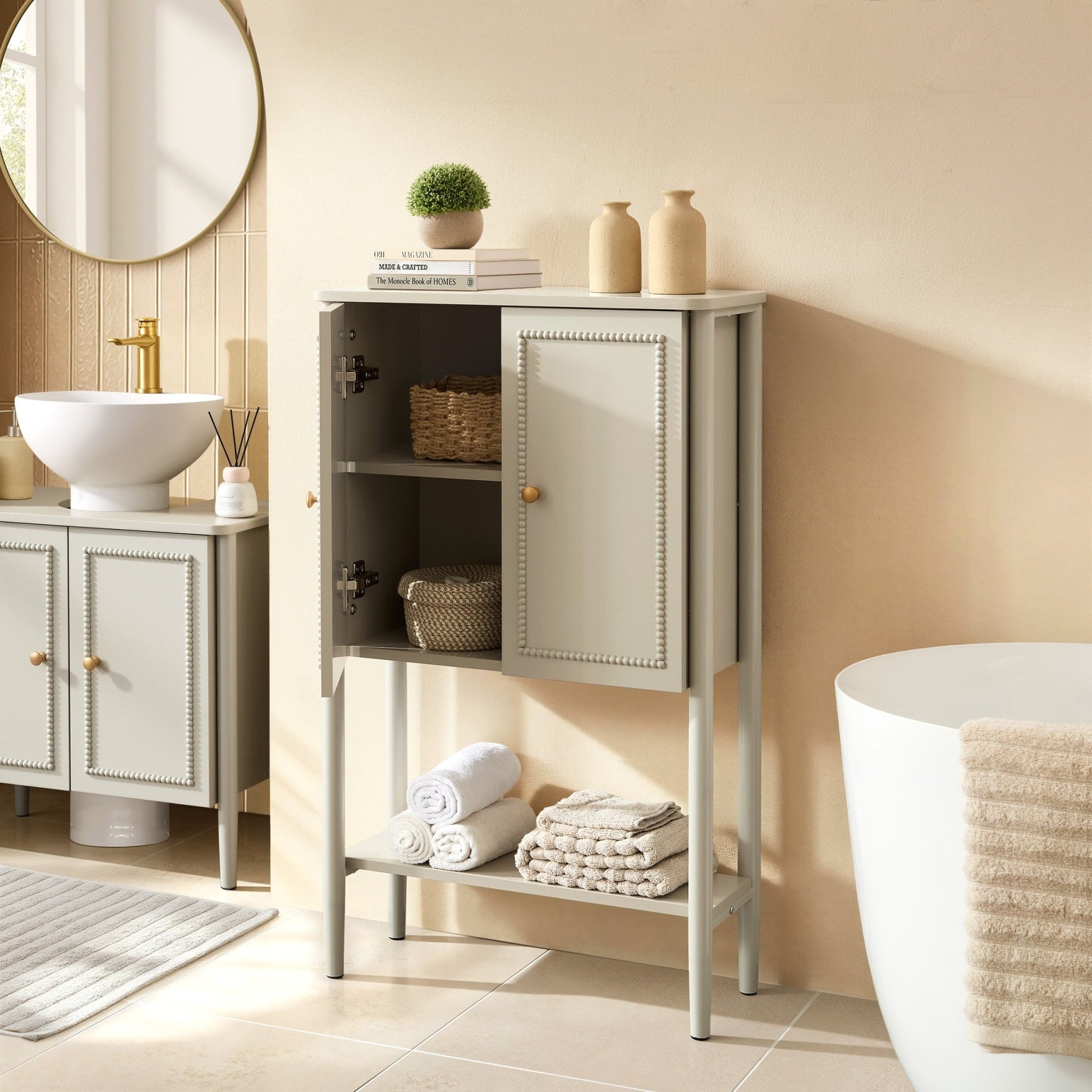Posy Bathroom Storage Cabinet - Taupe - DUSK