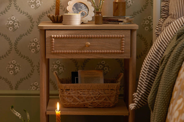Posy Bobbin 1 Drawer Nightstand - Light Wood - DUSK
