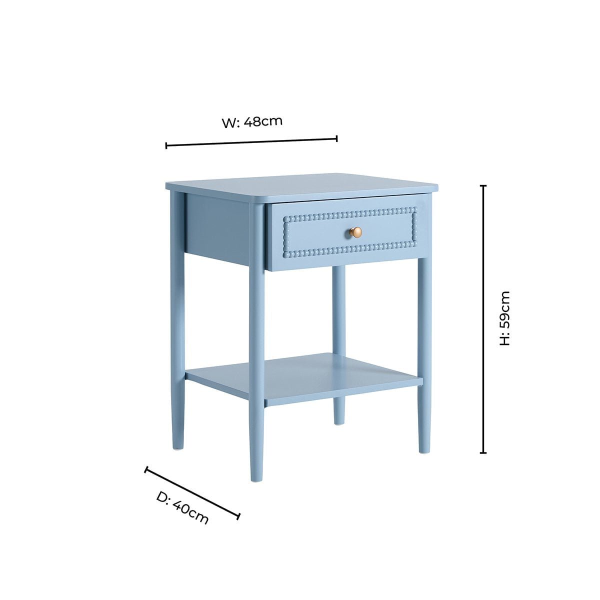 Posy Bobbin 1 Drawer Nightstand - Sky Blue - DUSK