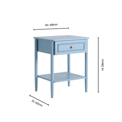 Posy Bobbin 1 Drawer Nightstand - Sky Blue - DUSK