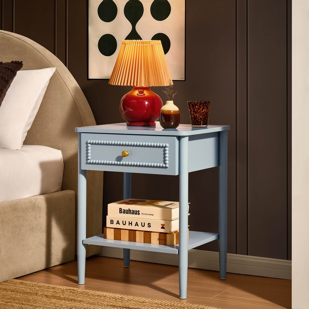 Posy Bobbin 1 Drawer Nightstand - Sky Blue - DUSK