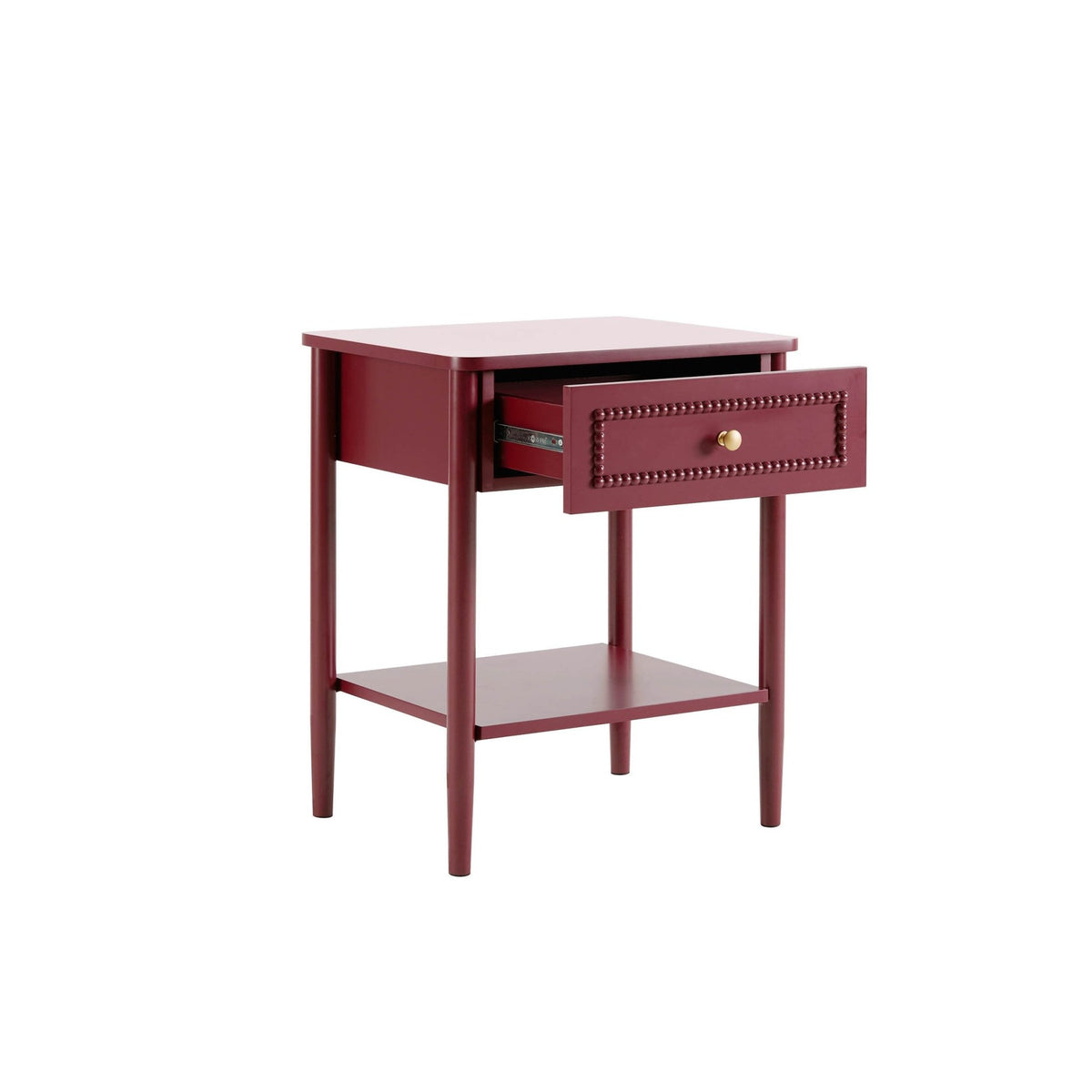 Posy Bobbin 1 Drawer Nightstand - Wine - DUSK