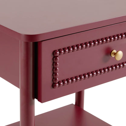 Posy Bobbin 1 Drawer Nightstand - Wine - DUSK