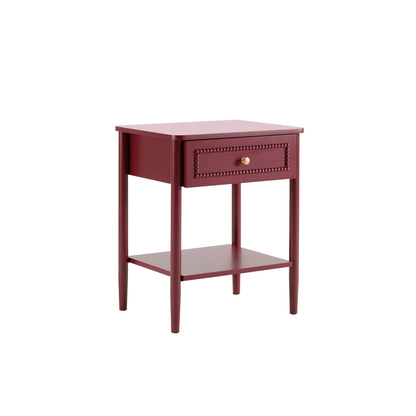 Posy Bobbin 1 Drawer Nightstand - Wine - DUSK