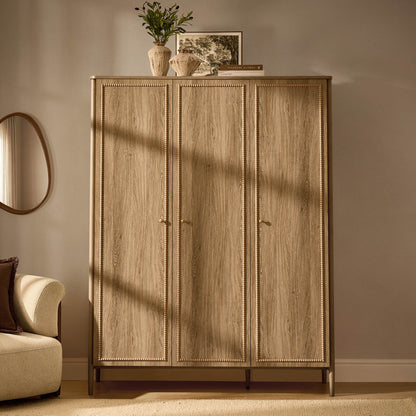 Posy Bobbin 3 Door Wardrobe - Light Wood - DUSK