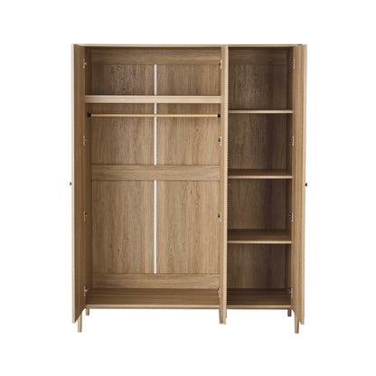 Posy Bobbin 3 Door Wardrobe - Light Wood - DUSK