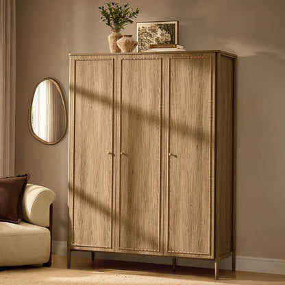 Posy Bobbin 3 Door Wardrobe - Light Wood - DUSK