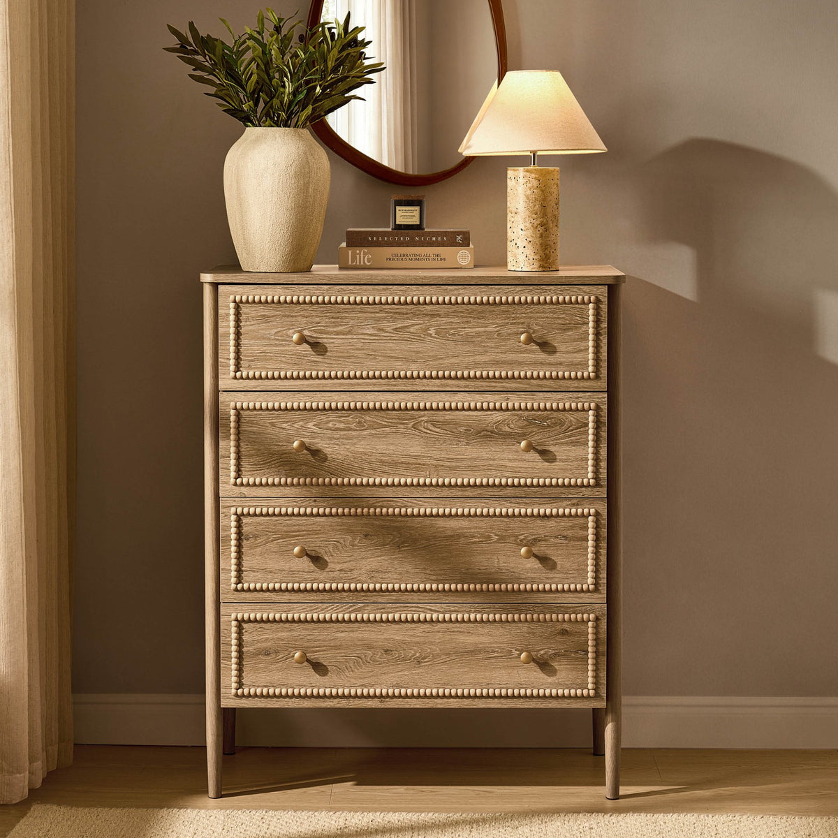 Posy Bobbin 4 Drawer Chest - Light Wood - DUSK