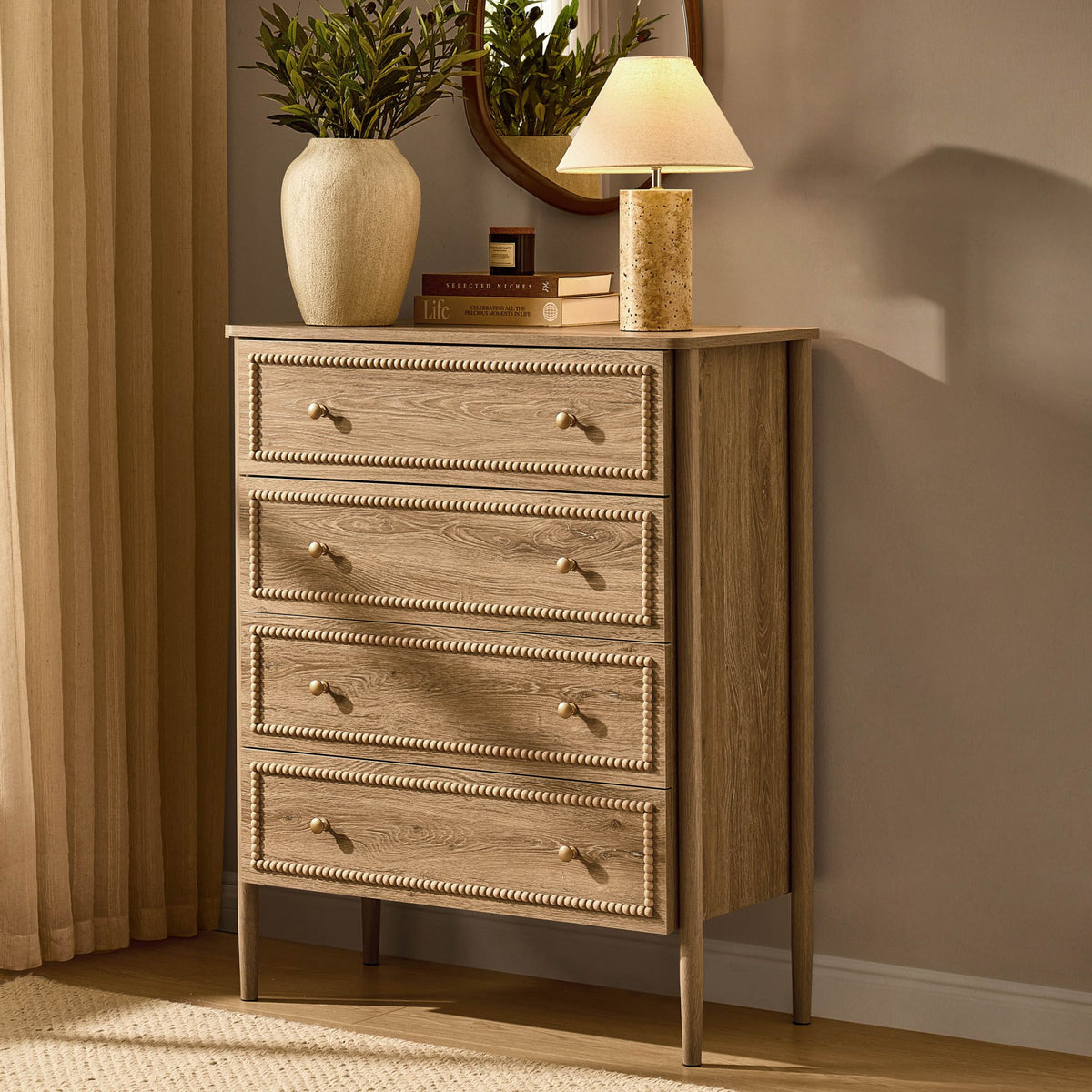 Posy Bobbin 4 Drawer Chest - Light Wood - DUSK