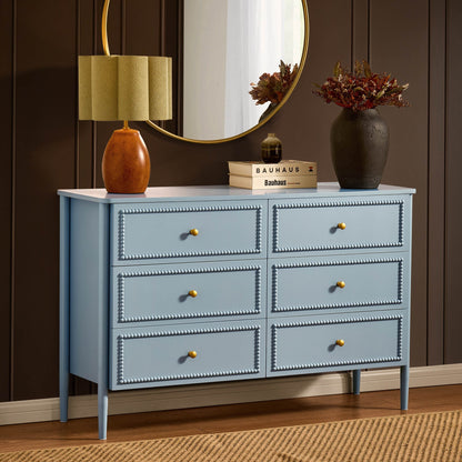 Posy Bobbin 6 Drawer Chest - Sky Blue - DUSK