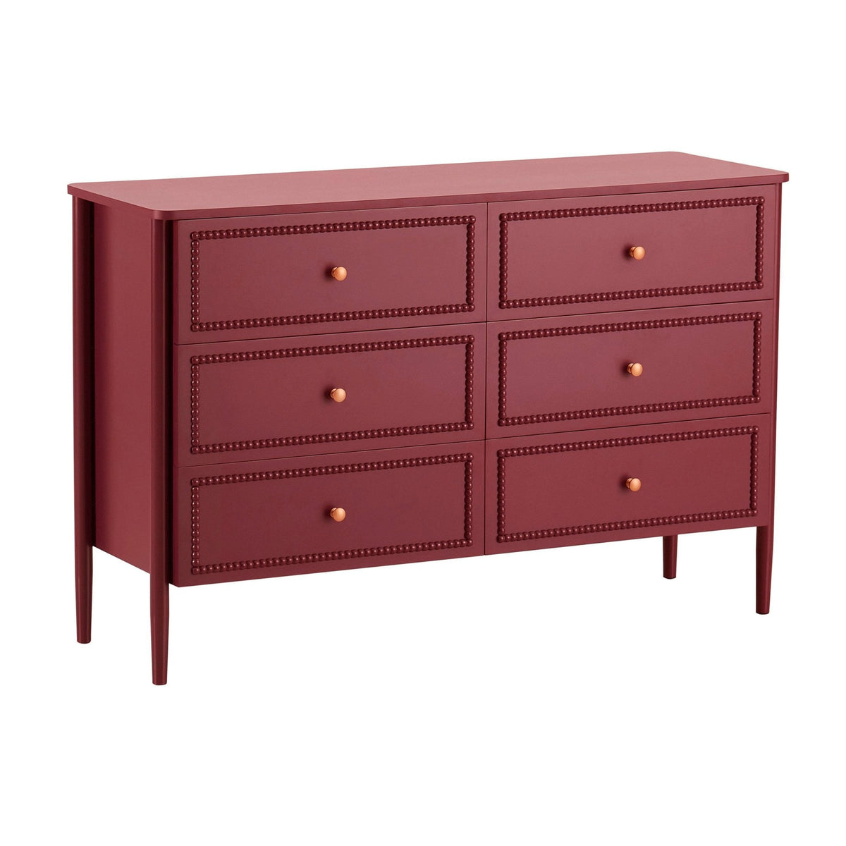 Posy Bobbin 6 Drawer Chest - Wine - DUSK
