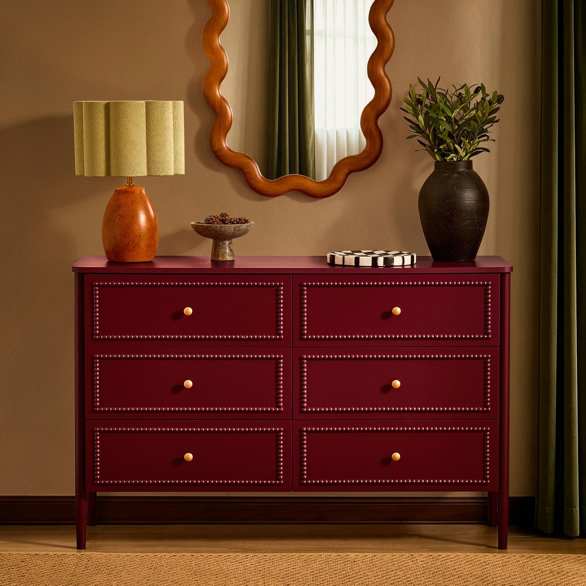 Posy Bobbin 6 Drawer Chest - Wine - DUSK