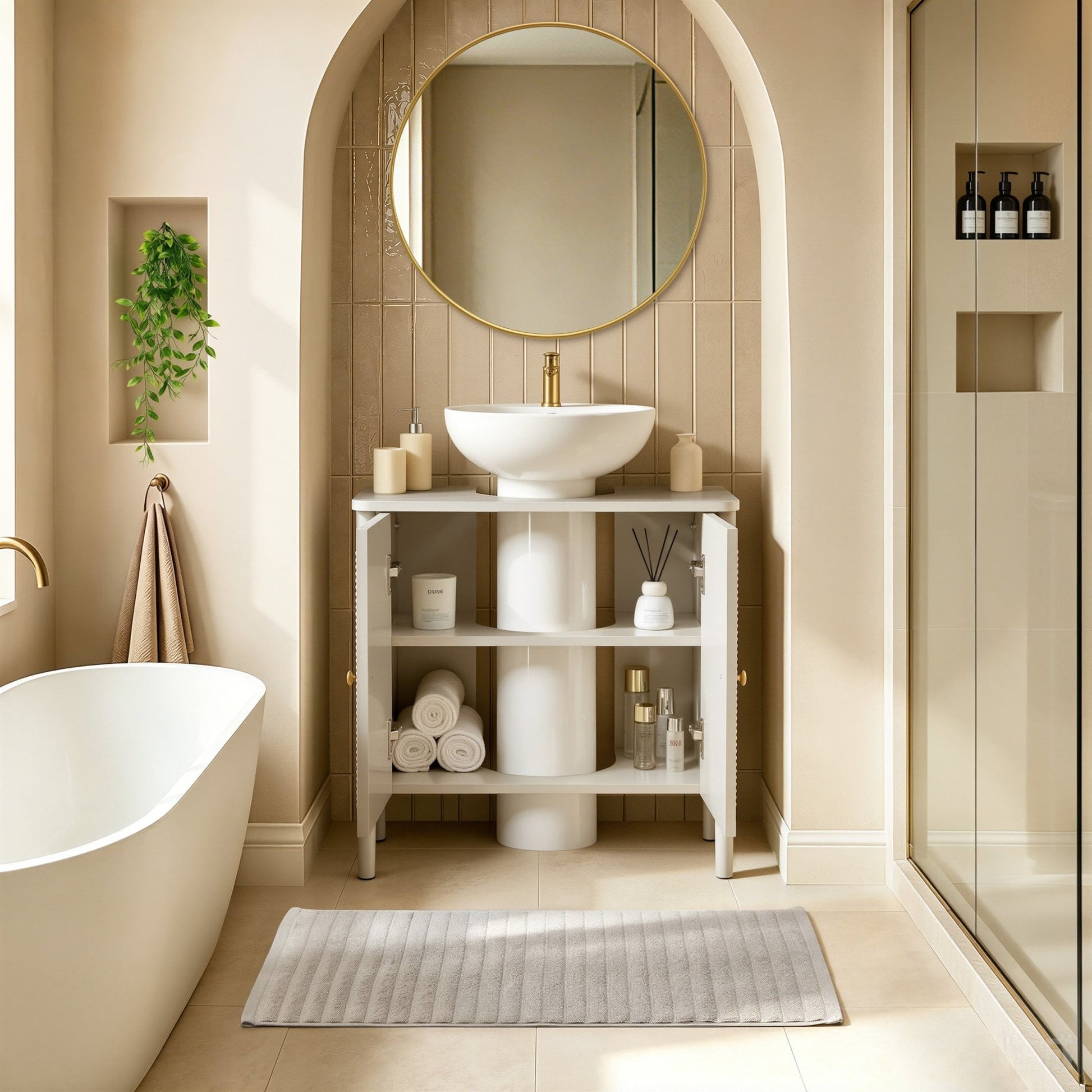 Posy Under Sink Bathroom Cabinet - Taupe - DUSK