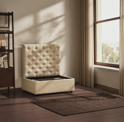 Kennadi Single Pouffe Sofa Bed - Beige