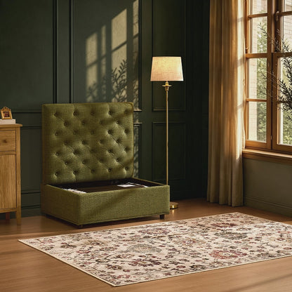 Kennadi Single Pouffe Sofa Bed - Woven Pine Green