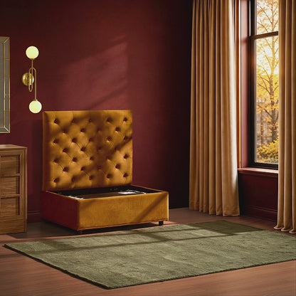 Kennadi Single Pouffe Sofa Bed - Muted Gold