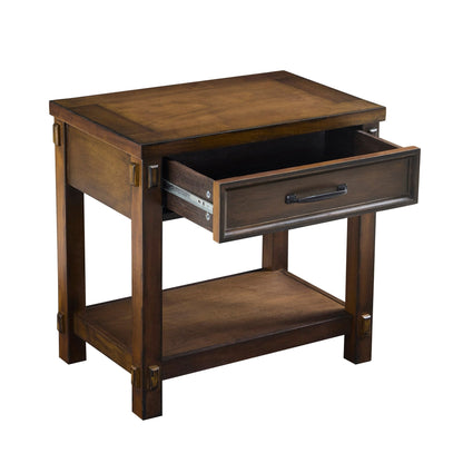 Prim 1 Drawer Wide Nightstand - Walnut - DUSK