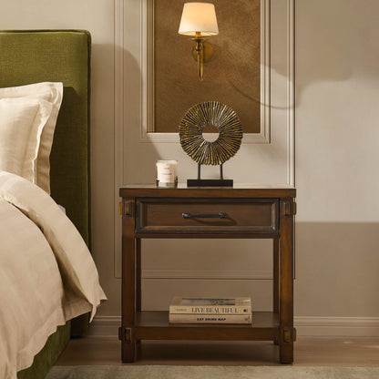 Prim 1 Drawer Wide Nightstand - Walnut - DUSK