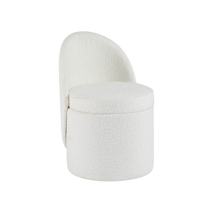 Primrose Boucle Dressing Table Storage Stool - Off White - DUSK