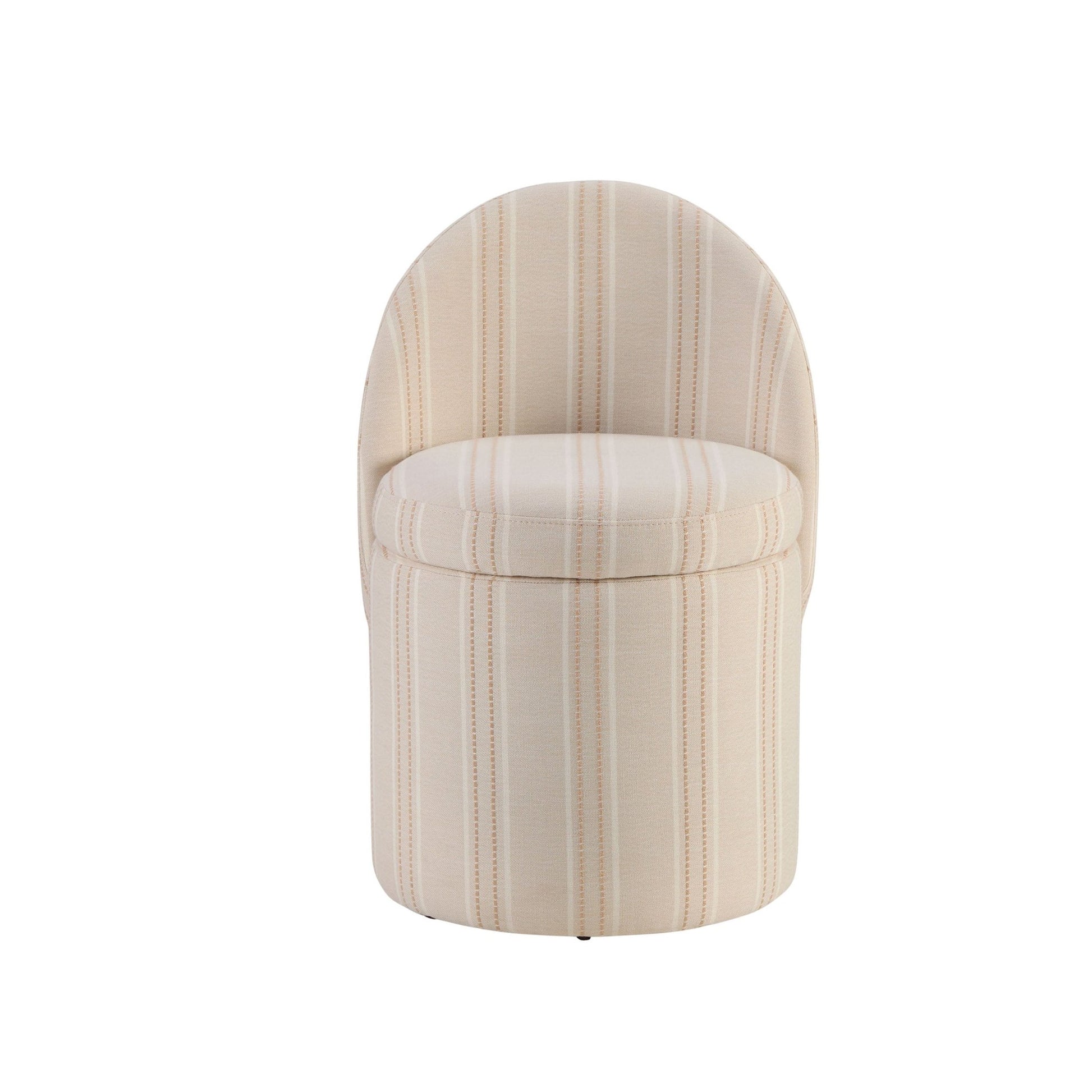 Primrose Dressing Table Storage Stool - Natural Stitched Stripe - DUSK