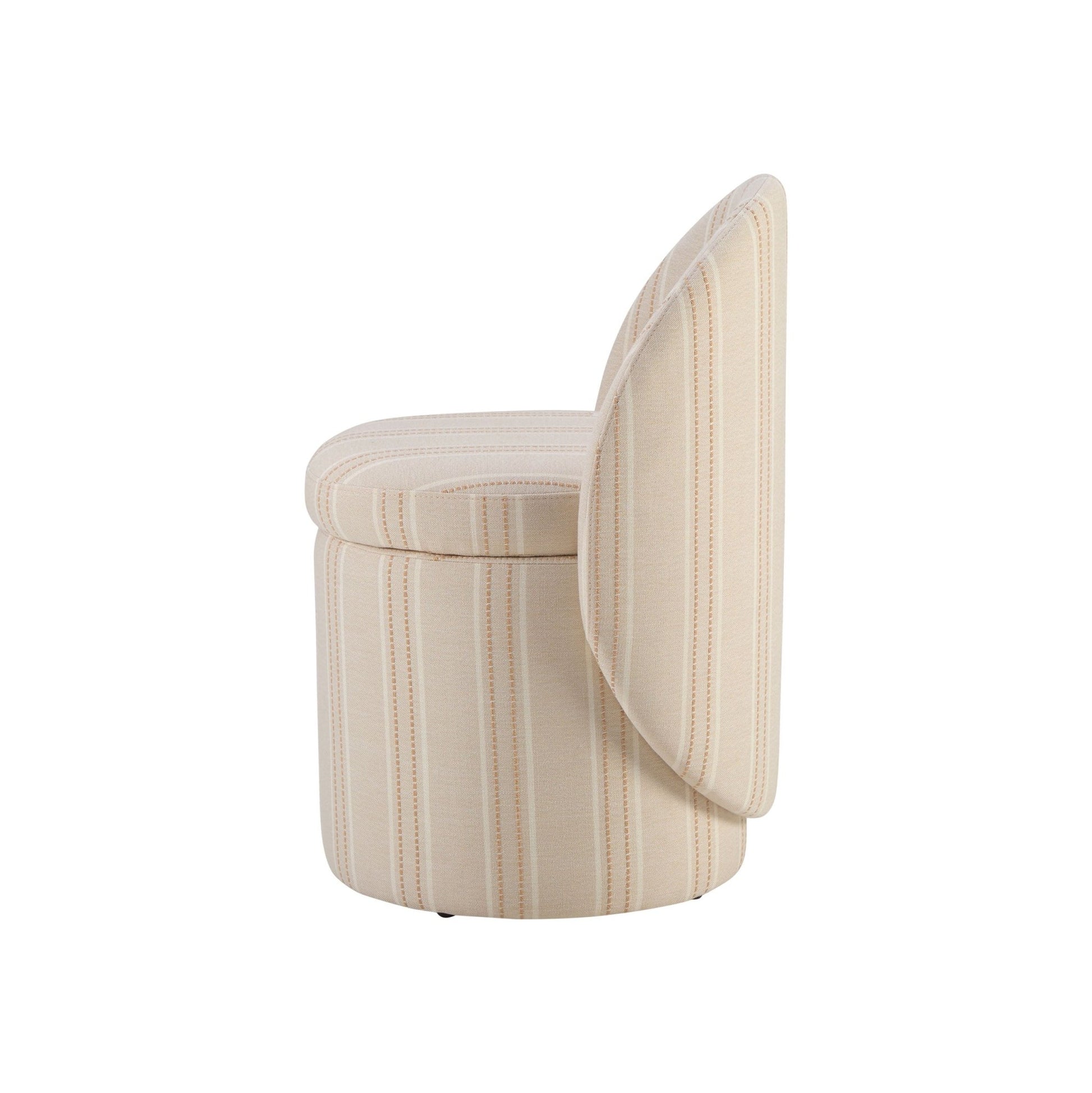 Primrose Dressing Table Storage Stool - Natural Stitched Stripe - DUSK