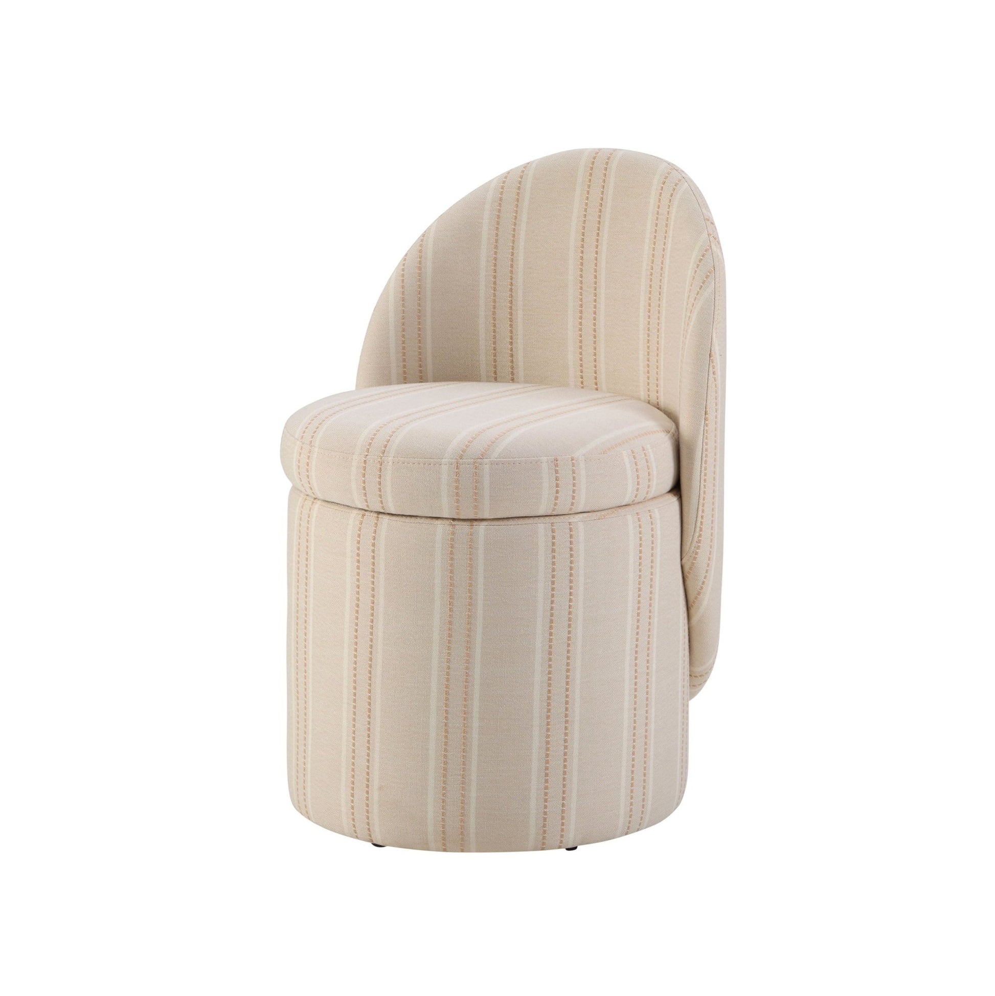 Primrose Dressing Table Storage Stool - Natural Stitched Stripe - DUSK